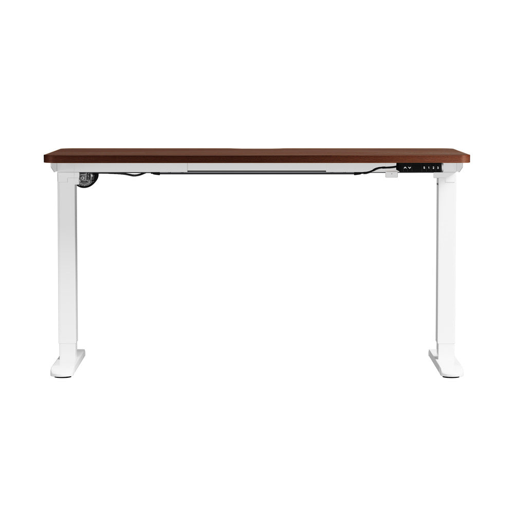 Oikiture Standing Desk Wireless Charging Single Motor 140CM White & Walnut-Standing Desk-PEROZ Accessories