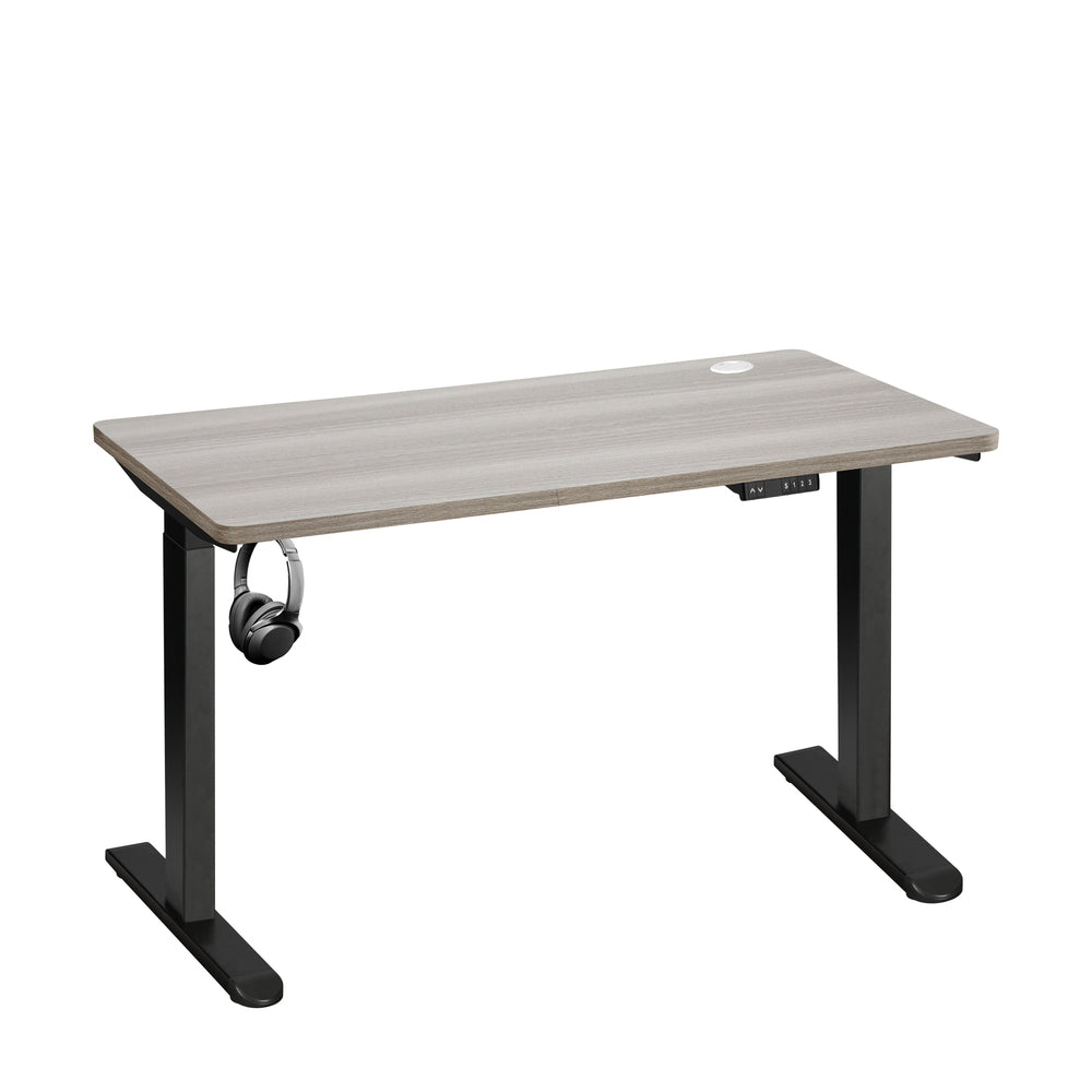 Oikiture 140cm Electric Standing Desk Dual Motor Black & Grey-Oak-Standing Desk-PEROZ Accessories