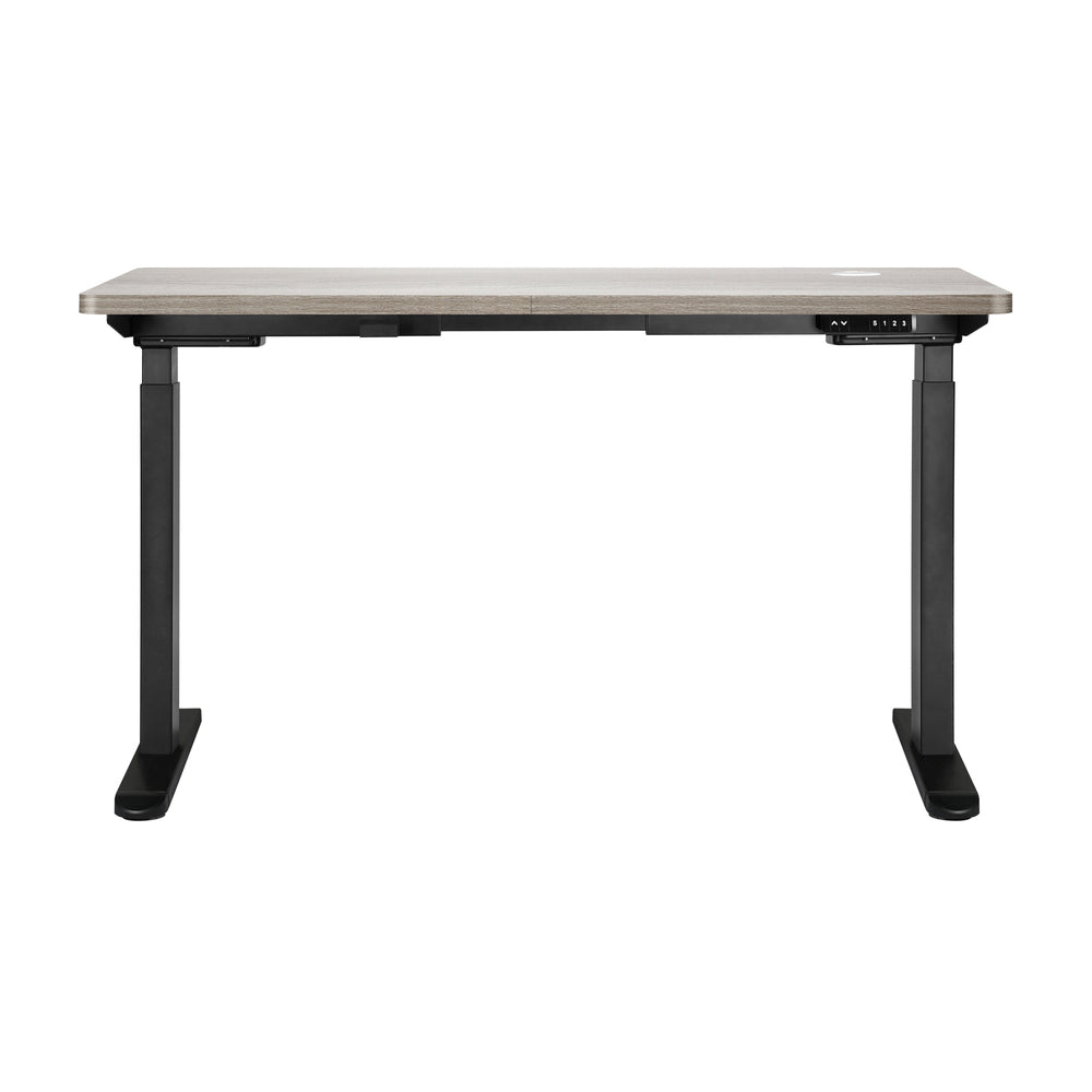 Oikiture 140cm Electric Standing Desk Dual Motor Black & Grey-Oak-Standing Desk-PEROZ Accessories