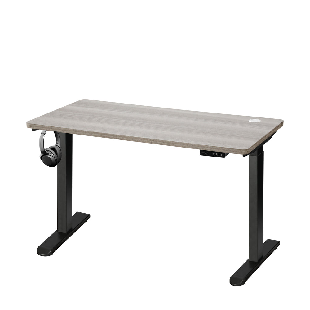 Oikiture 140cm Electric Standing Desk Dual Motor Black & Grey-Oak-Standing Desk-PEROZ Accessories