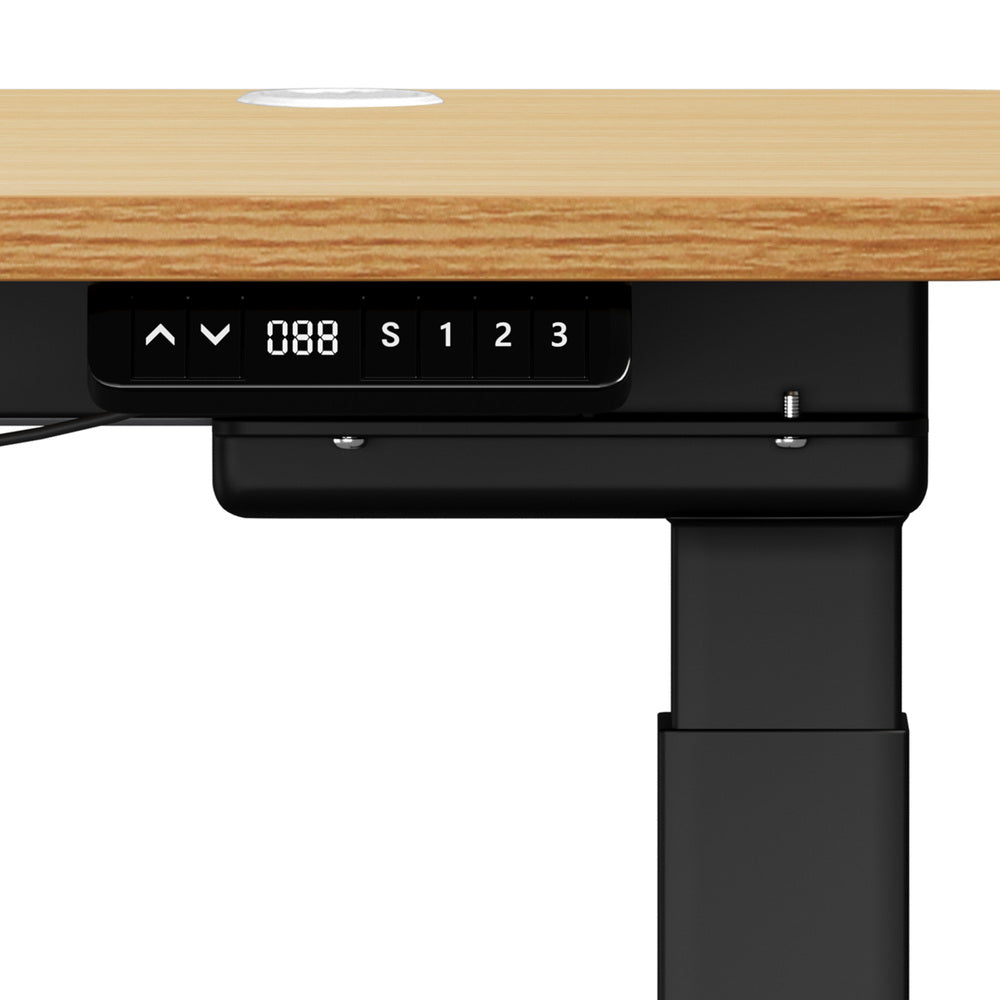 Oikiture 150cm Electric Standing Desk with Drawer Adjustable Black Oak-Standing Desk-PEROZ Accessories