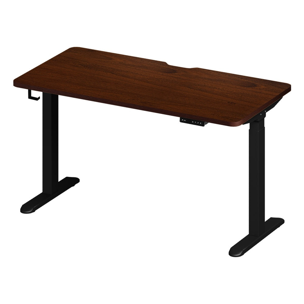 Oikiture Standing Desk Wireless Charging Dual Motor 140CM Black & Walnut-Standing Desk-PEROZ Accessories