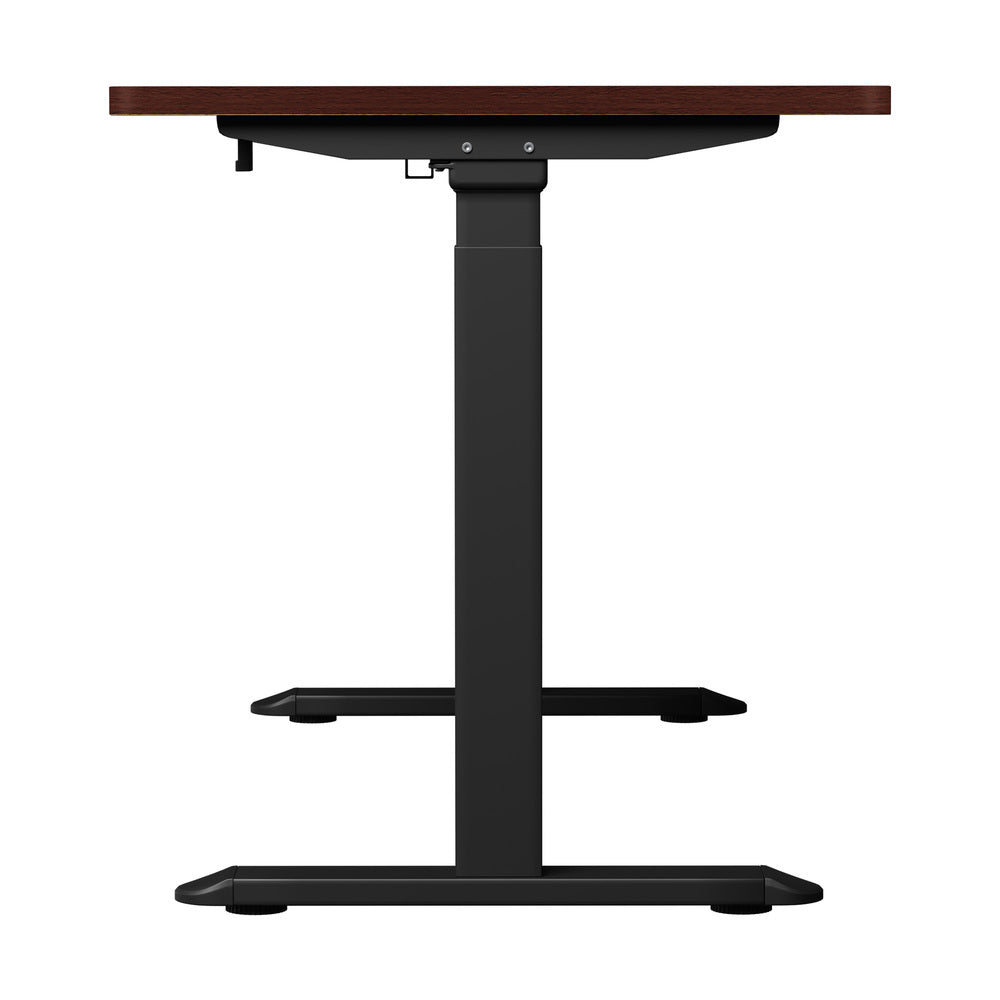 Oikiture Standing Desk Wireless Charging Dual Motor 140CM Black & Walnut-Standing Desk-PEROZ Accessories