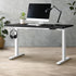 Oikiture Standing Desk Dual Motor Electric Height Adjustable Sit Stand Table - White/Black - 1200mm x 600mm-Office Desks-PEROZ Accessories