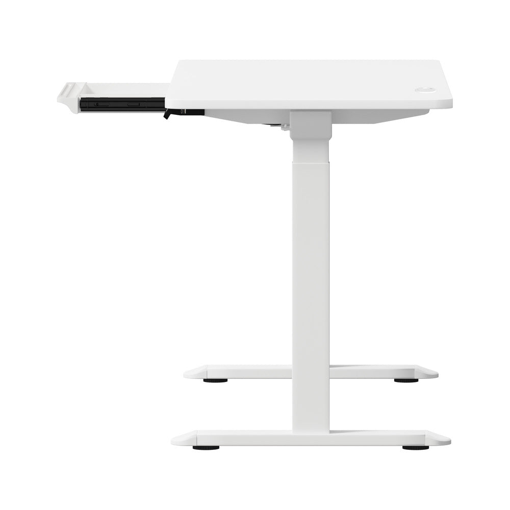 Oikiture 140cm Electric Standing Desk with Drawer Adjustable White-Standing Desk-PEROZ Accessories