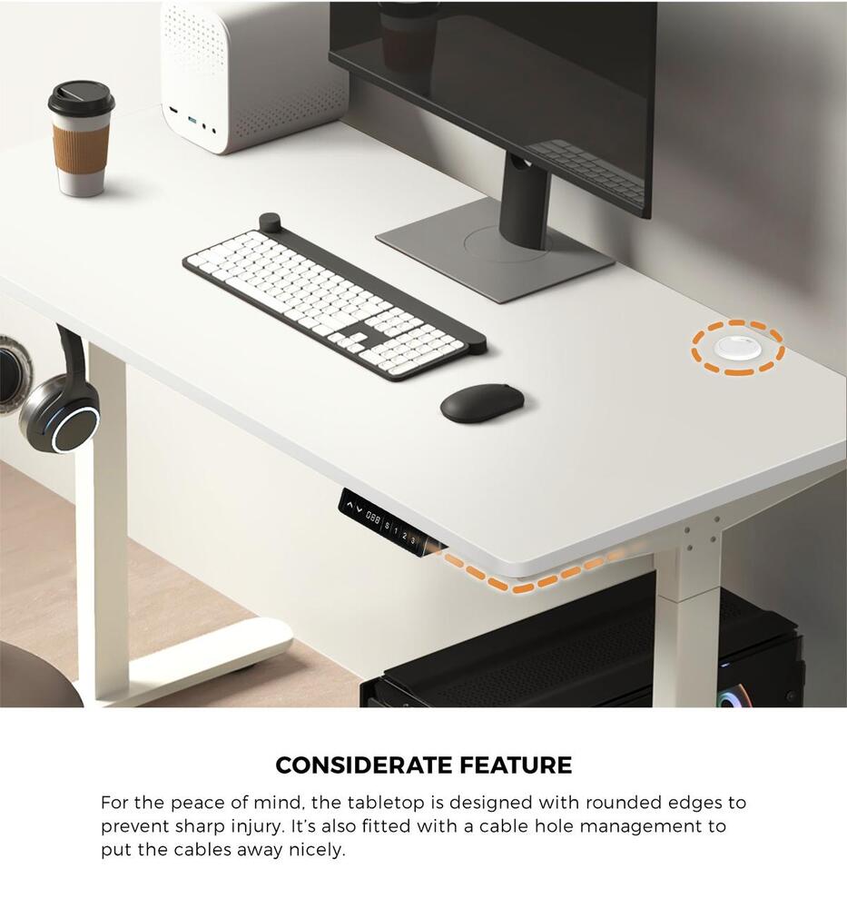 Oikiture Standing Desk Dual Motor Adjustable 150cm White-Standing Desks-PEROZ Accessories
