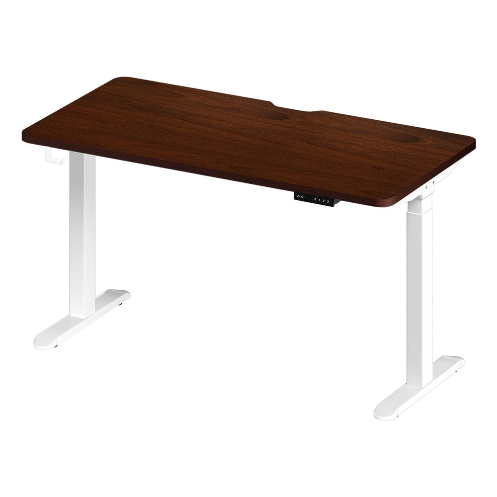Oikiture Standing Desk Wireless Charging Dual Motor 140CM White & Walnut-Standing Desk-PEROZ Accessories