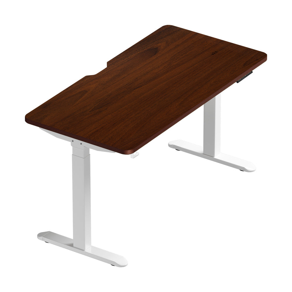 Oikiture Standing Desk Wireless Charging Dual Motor 140CM White & Walnut-Standing Desk-PEROZ Accessories