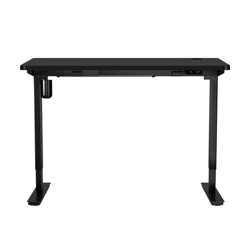 Oikiture Electric Standing Desk Single Motor Height Adjustable Sit Stand Table - Black/Black - 1200mm x 600mm-Standing Desks-PEROZ Accessories