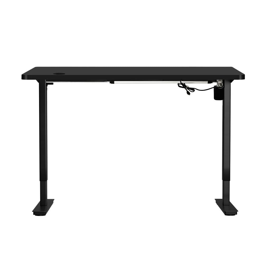 Oikiture Electric Standing Desk Single Motor Height Adjustable Sit Stand Table - Black/Black - 1200mm x 600mm-Standing Desks-PEROZ Accessories