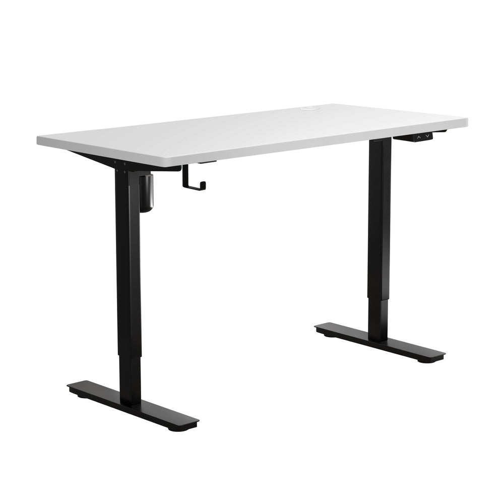 Oikiture Electric Standing Desk Single Motor Height Adjustable Sit Stand Table - 1400mm x 700mm-Office Desks-PEROZ Accessories