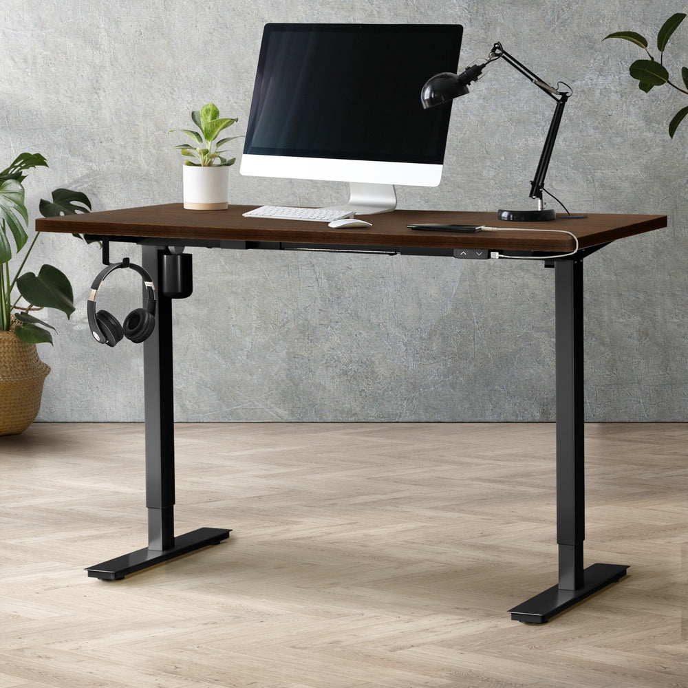 Oikiture Electric Standing Desk Single Motor Height Adjustable Sit Stand Table - 1700mm x 750mm-Office Desks-PEROZ Accessories