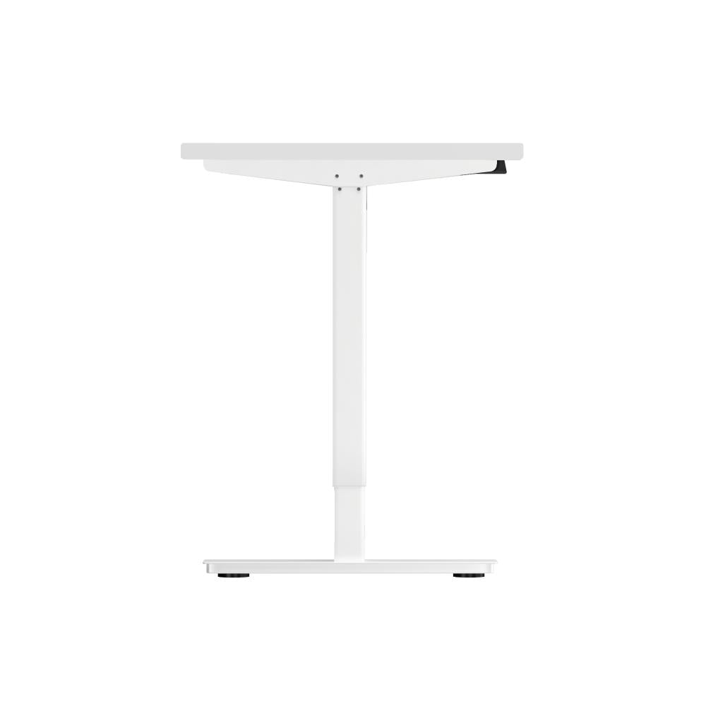Oikiture Electric Standing Desk Single Motor Height Adjustable Sit Stand Table - White/White - 1200mm x 600mm-Standing Desks-PEROZ Accessories