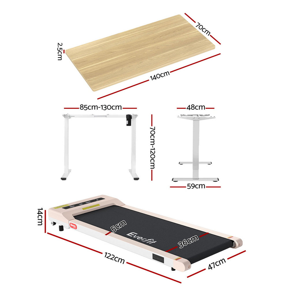 Artiss Electric Treadmill with 140cm Automatic Standing Desk Walking Pad 360mm-Furniture > Office > Desks-PEROZ Accessories
