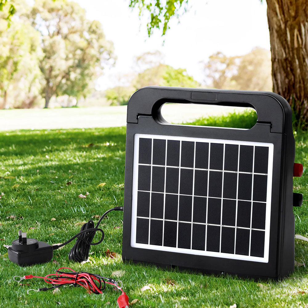 Giantz 10km Electric Fence Energiser Solar Energizer Charger Farm Animal 0.3J-Home & Garden > Gate Openers > Fence & Gate Accessories-PEROZ Accessories