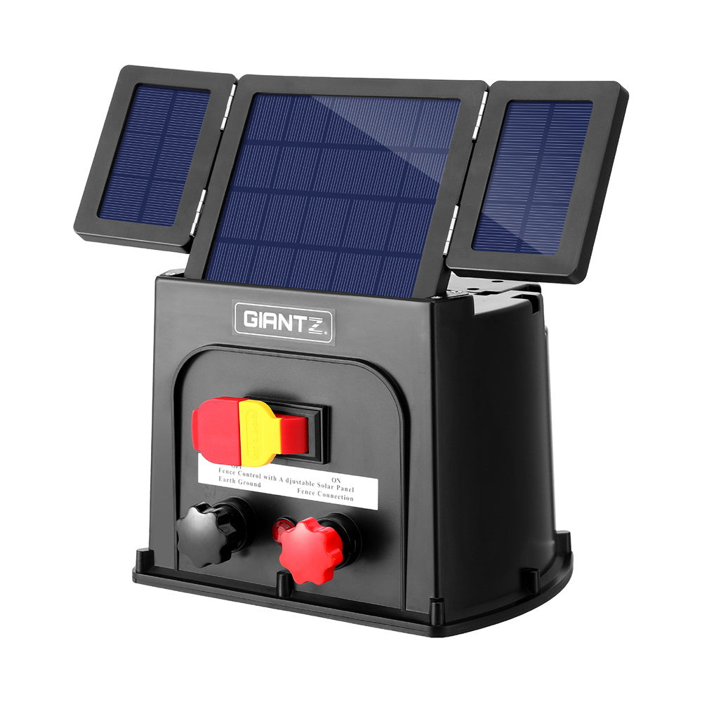 Giantz 8km Electric Fence Energiser PET Solar Energizer 0.3J-Commercial > Commercial Others > Fencing & Barriers-PEROZ Accessories