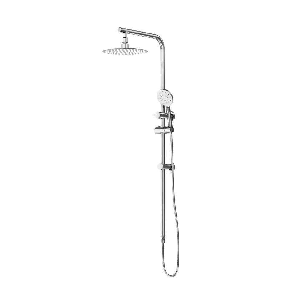 Welba 10" Rain Shower Head Set Round 3-Mode Handheld Shower Rail Set Chrome-Shower Heads-PEROZ Accessories