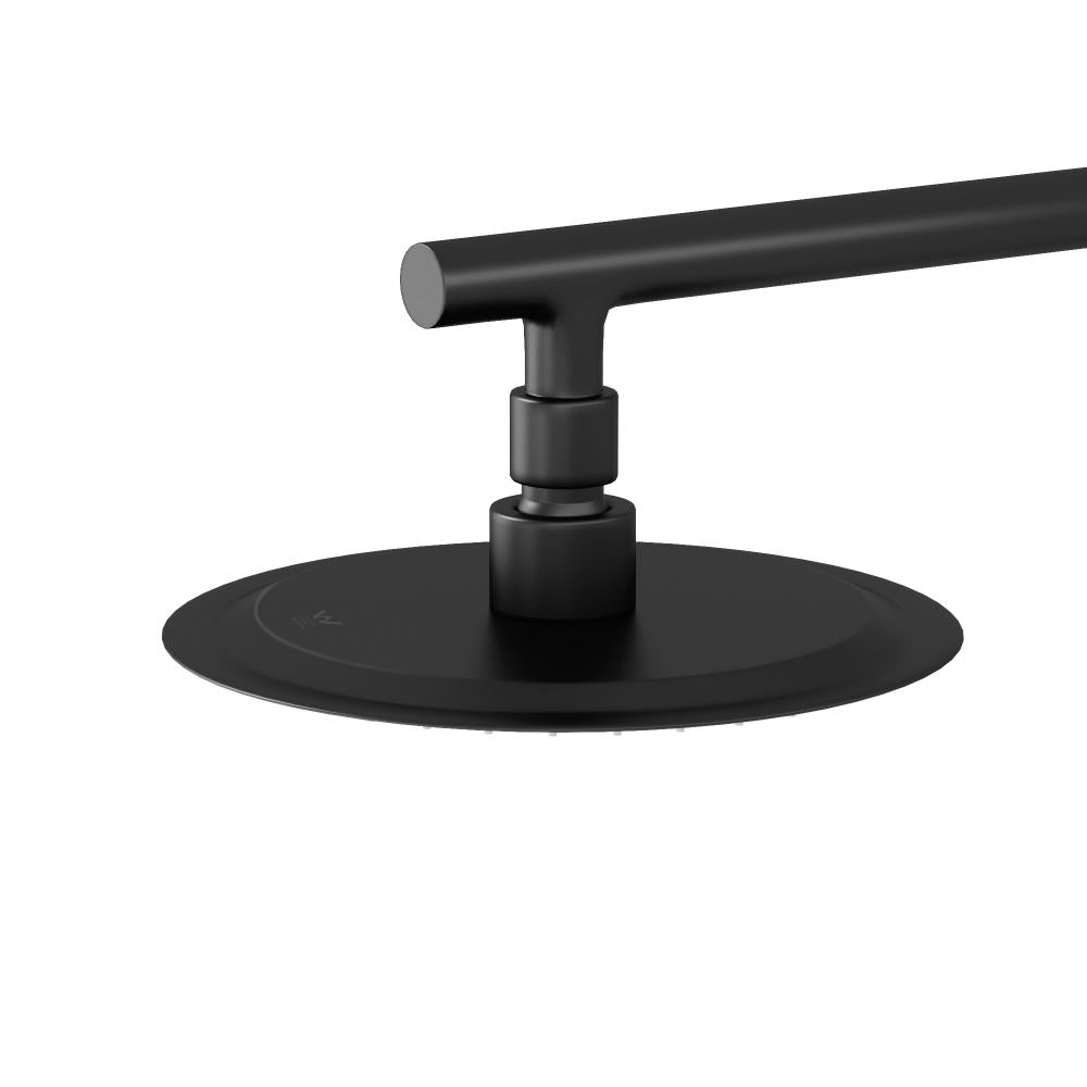 Welba 10" Rain Shower Head Set Round Handheld With Shower Mixer Tap Black-Shower Heads-PEROZ Accessories