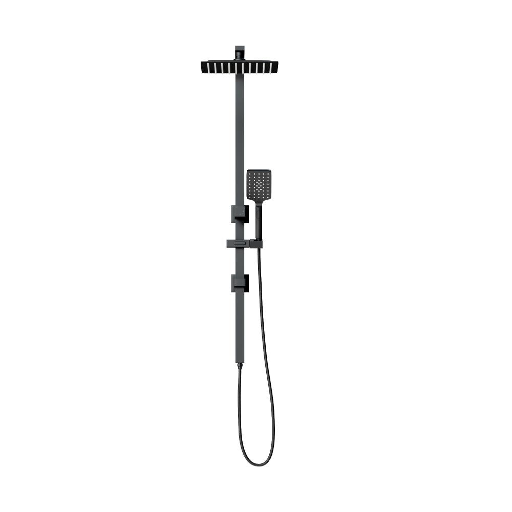 Welba 10" Rain Shower Head Set Square 3-Mode Handheld Shower Rail Set Black-Shower Heads-PEROZ Accessories