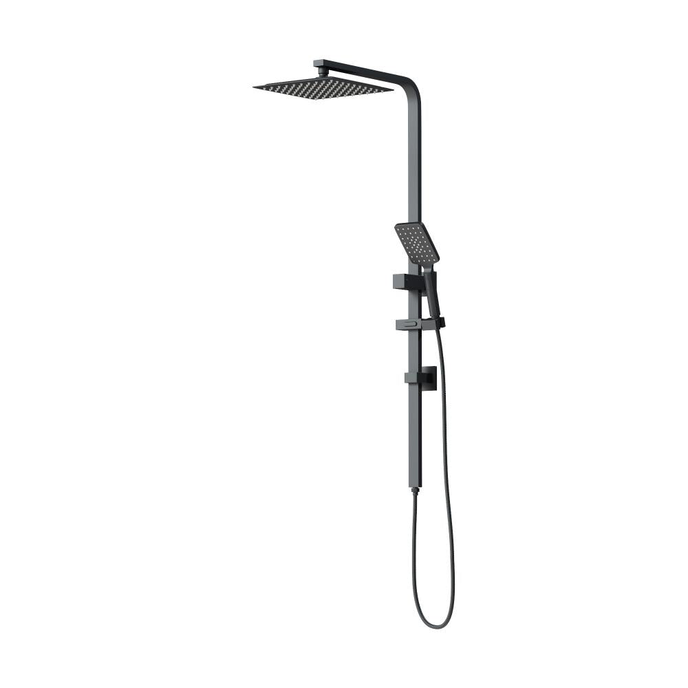 Welba 10" Rain Shower Head Set Square 3-Mode Handheld Shower Rail Set Black-Shower Heads-PEROZ Accessories