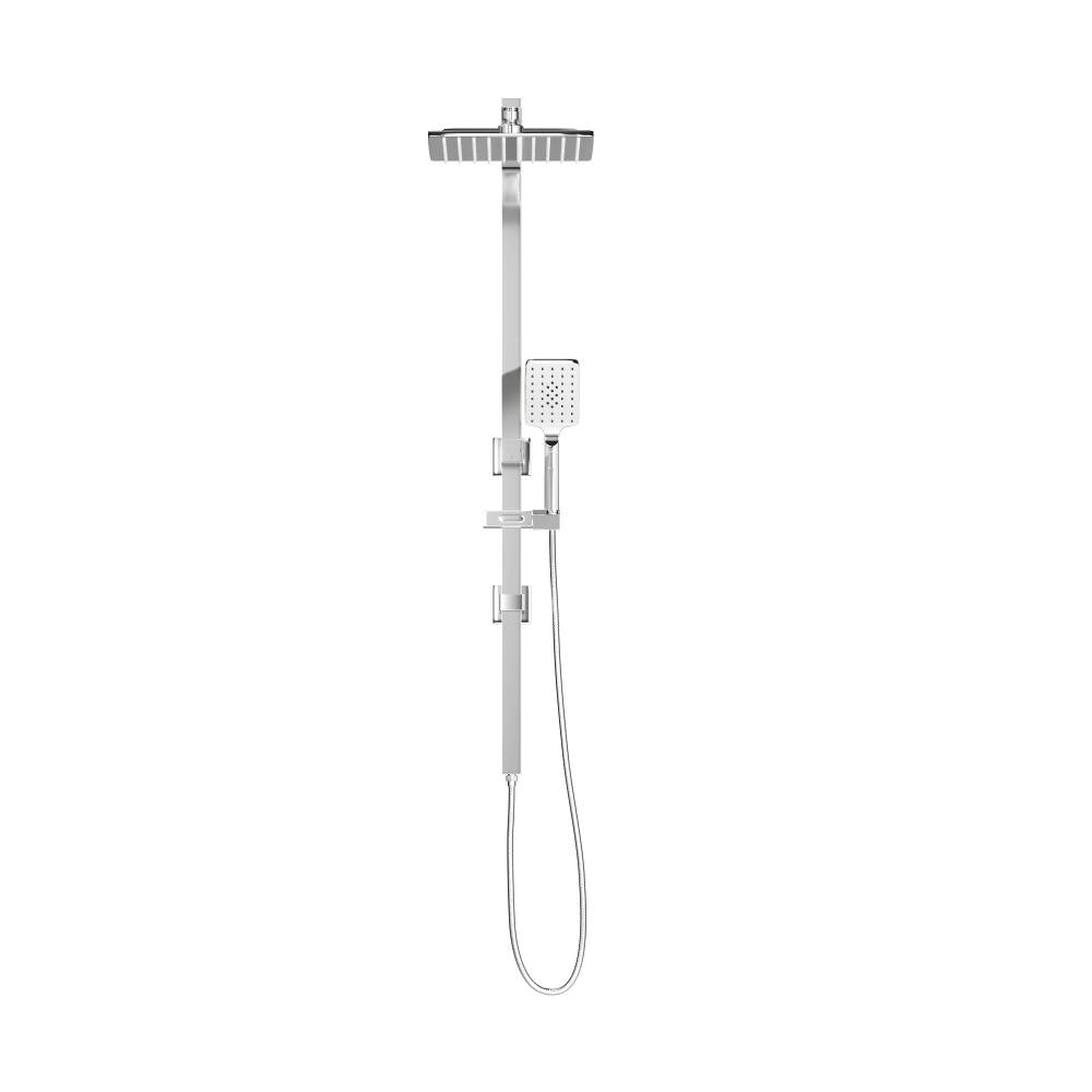 Welba 10" Rain Shower Head Set Square 3-Mode Handheld Shower Rail Set Chrome-Shower Heads-PEROZ Accessories