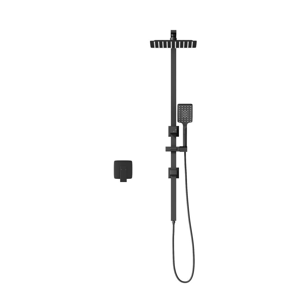 Welba 10" Rain Shower Head Set Square Handheld With Shower Mixer Tap Black-Shower Heads-PEROZ Accessories