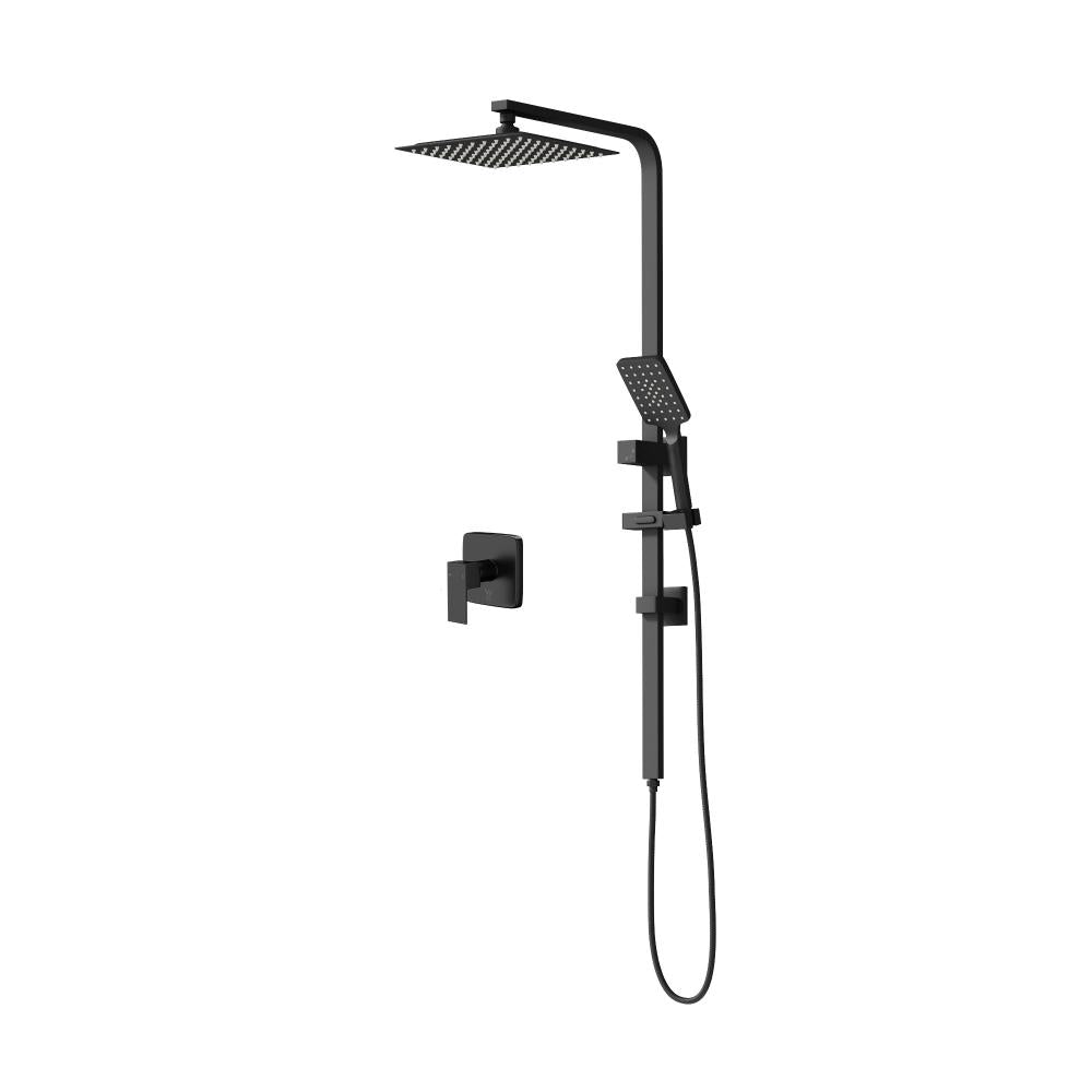 Welba 10" Rain Shower Head Set Square Handheld With Shower Mixer Tap Black-Shower Heads-PEROZ Accessories