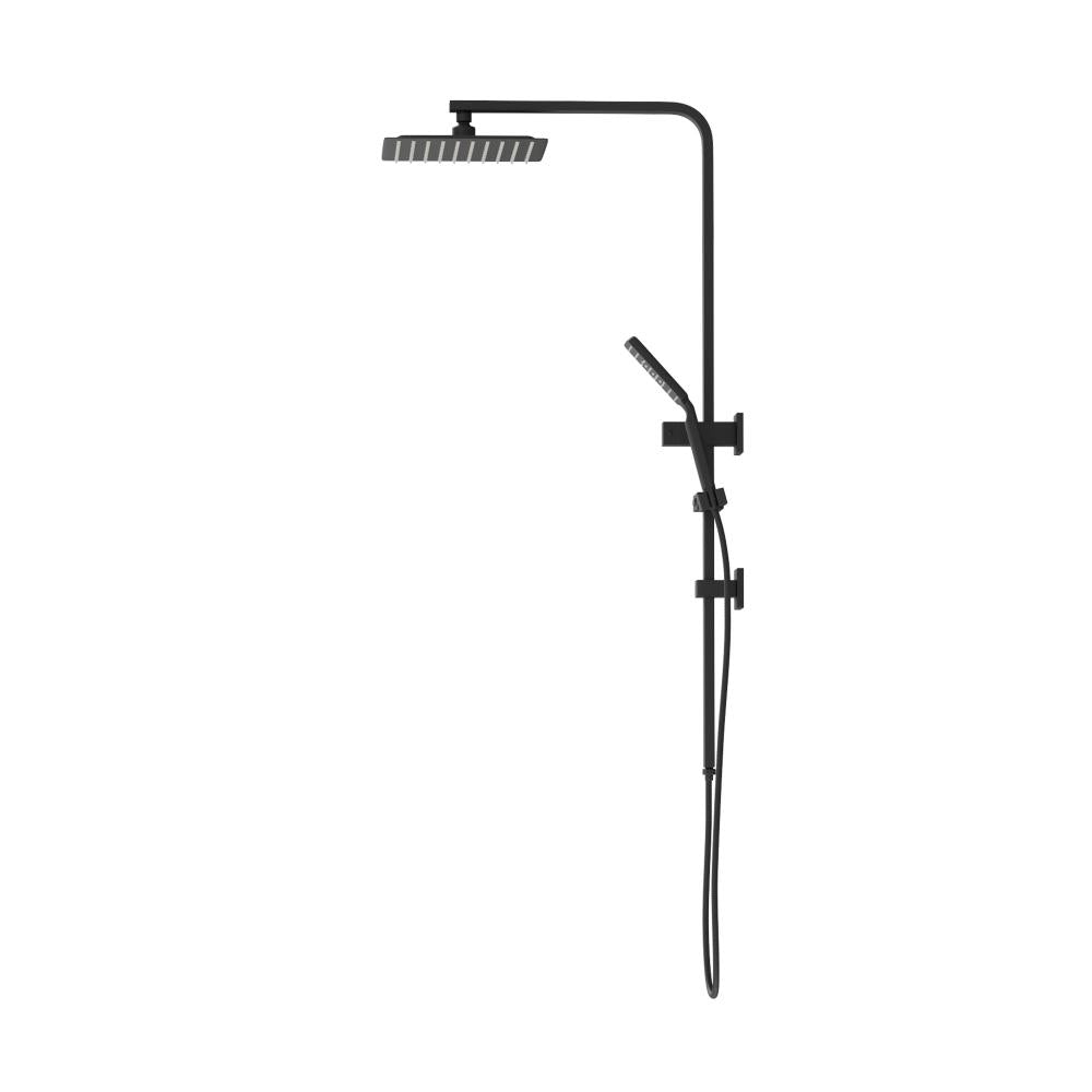 Welba 10" Rain Shower Head Set Square Handheld With Shower Mixer Tap Black-Shower Heads-PEROZ Accessories