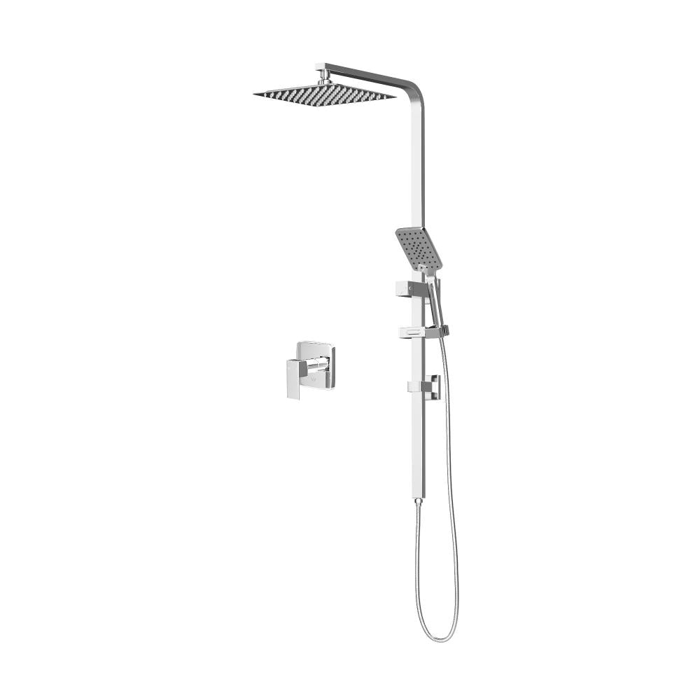 Welba 10" Rain Shower Head Set Square Handheld With Shower Mixer Tap Chrome-Shower Heads-PEROZ Accessories