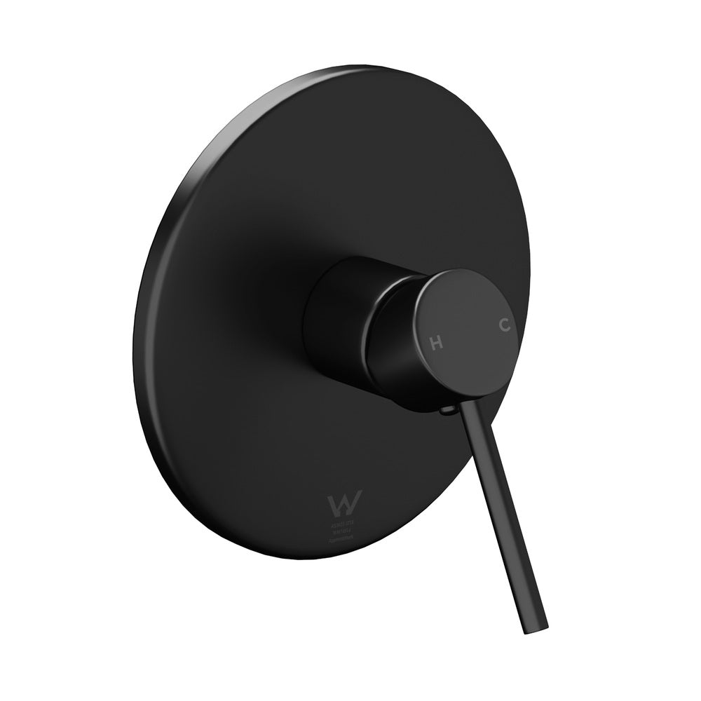 Welba Shower Mixer Tap Bathroom Wall Tapware Brass Tapware Round Black-Shower Heads-PEROZ Accessories