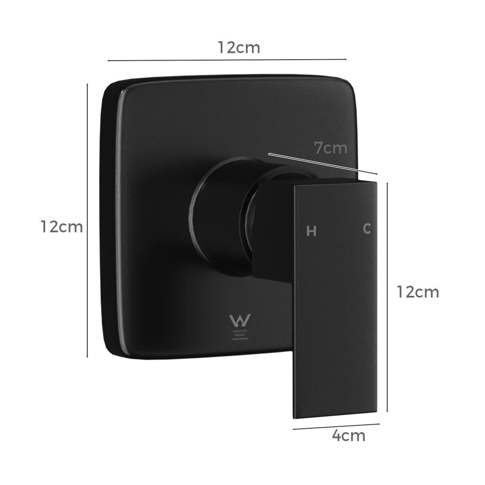 Welba Shower Mixer Tap Bathroom Wall Tapware Brass Tapware Square Black-Shower Heads-PEROZ Accessories