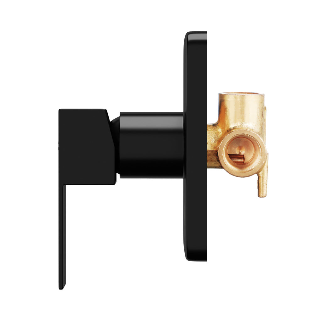 Welba Shower Mixer Tap Bathroom Wall Tapware Brass Tapware Square Black-Shower Heads-PEROZ Accessories