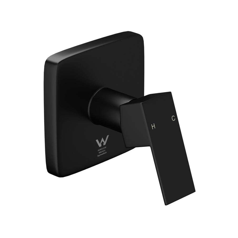 Welba Shower Mixer Tap Bathroom Wall Tapware Brass Tapware Square Black-Shower Heads-PEROZ Accessories