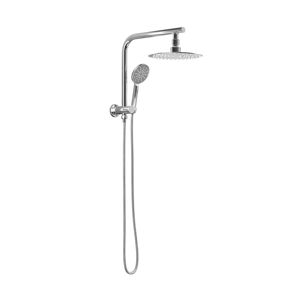 Welba 10" Rain Shower Head Set Round 3-Mode Handheld Shower Gooseneck Chrome-Shower Heads-PEROZ Accessories