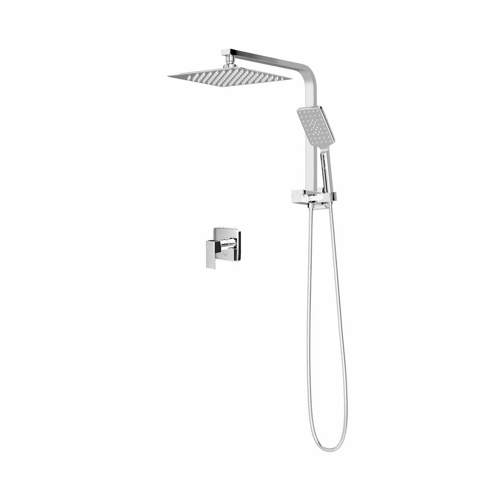 Welba 10" Rain Shower Head Set With Mixer Square 3-Mode Handheld Shower Black-Shower Heads-PEROZ Accessories