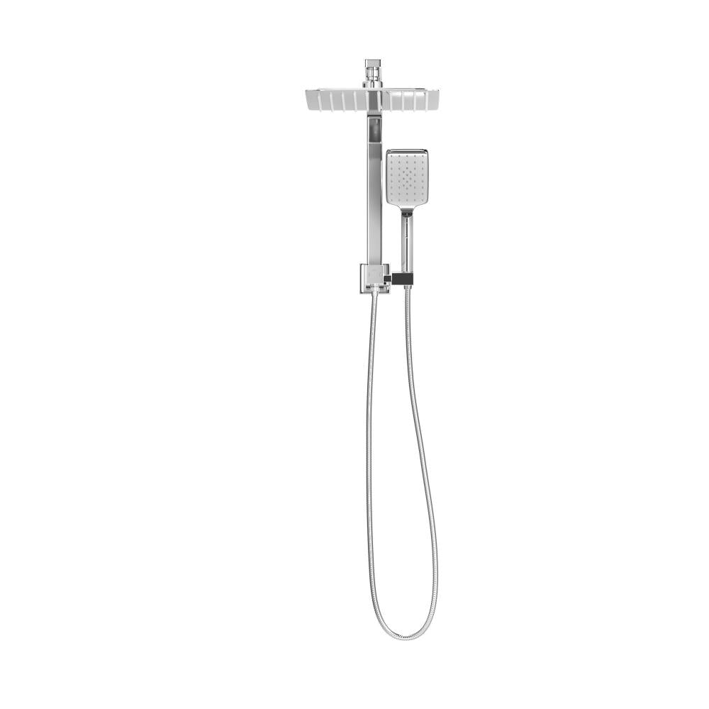 Welba 10" Rain Shower Head Set Square 3-Mode Handheld Shower Gooseneck Chrome-Shower Heads-PEROZ Accessories