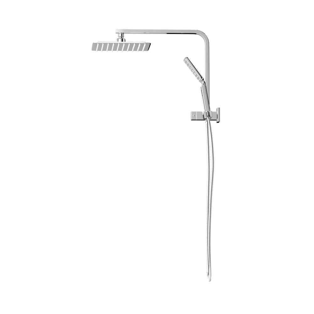 Welba 10" Rain Shower Head Set Square 3-Mode Handheld Shower Gooseneck Chrome-Shower Heads-PEROZ Accessories