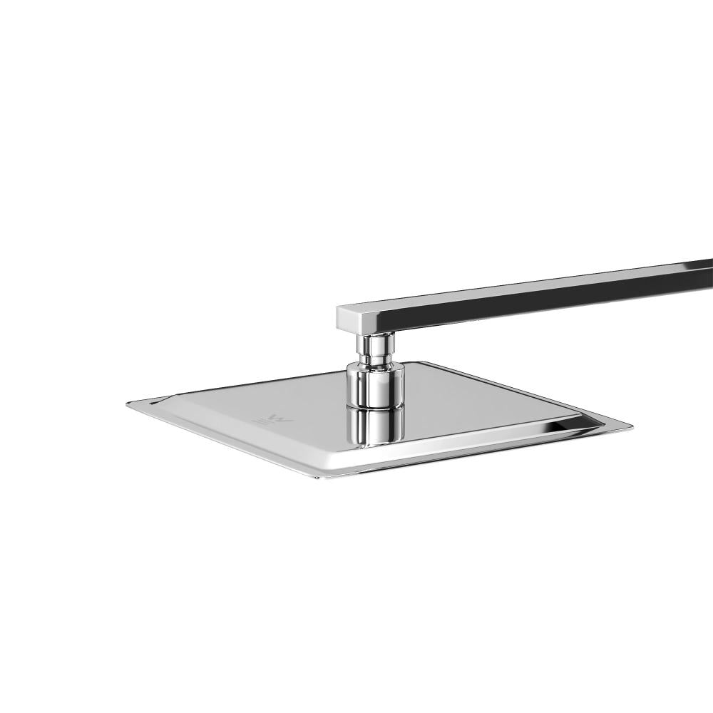 Welba 10" Rain Shower Head Set Square 3-Mode Handheld Shower Gooseneck Chrome-Shower Heads-PEROZ Accessories