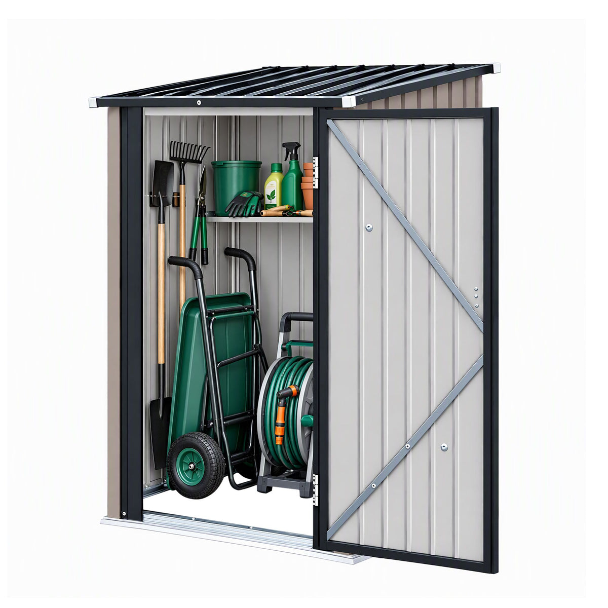 Giantz Garden Shed Outdoor Storage Metal Tool Shed Steel 99x104cm Brown-Home & Garden > Storage > Sheds-PEROZ Accessories