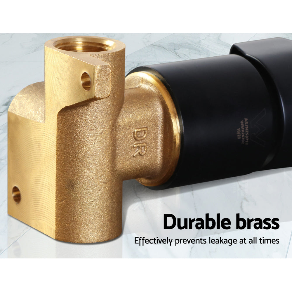 Cefito Shower Mixer Tap Wall Bath Taps Brass Hot Cold Basin Bathroom Black-Home & Garden > Bathroom Accessories > Shower Accessories-PEROZ Accessories