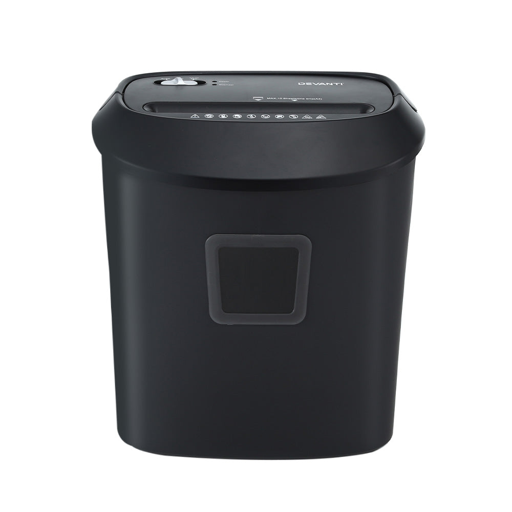 Devanti Electric Paper Shredder for Home Office 10 A4 Paper Sheet Cross-Cut Paper-Electronics > Printers > Printers & Accessories-PEROZ Accessories