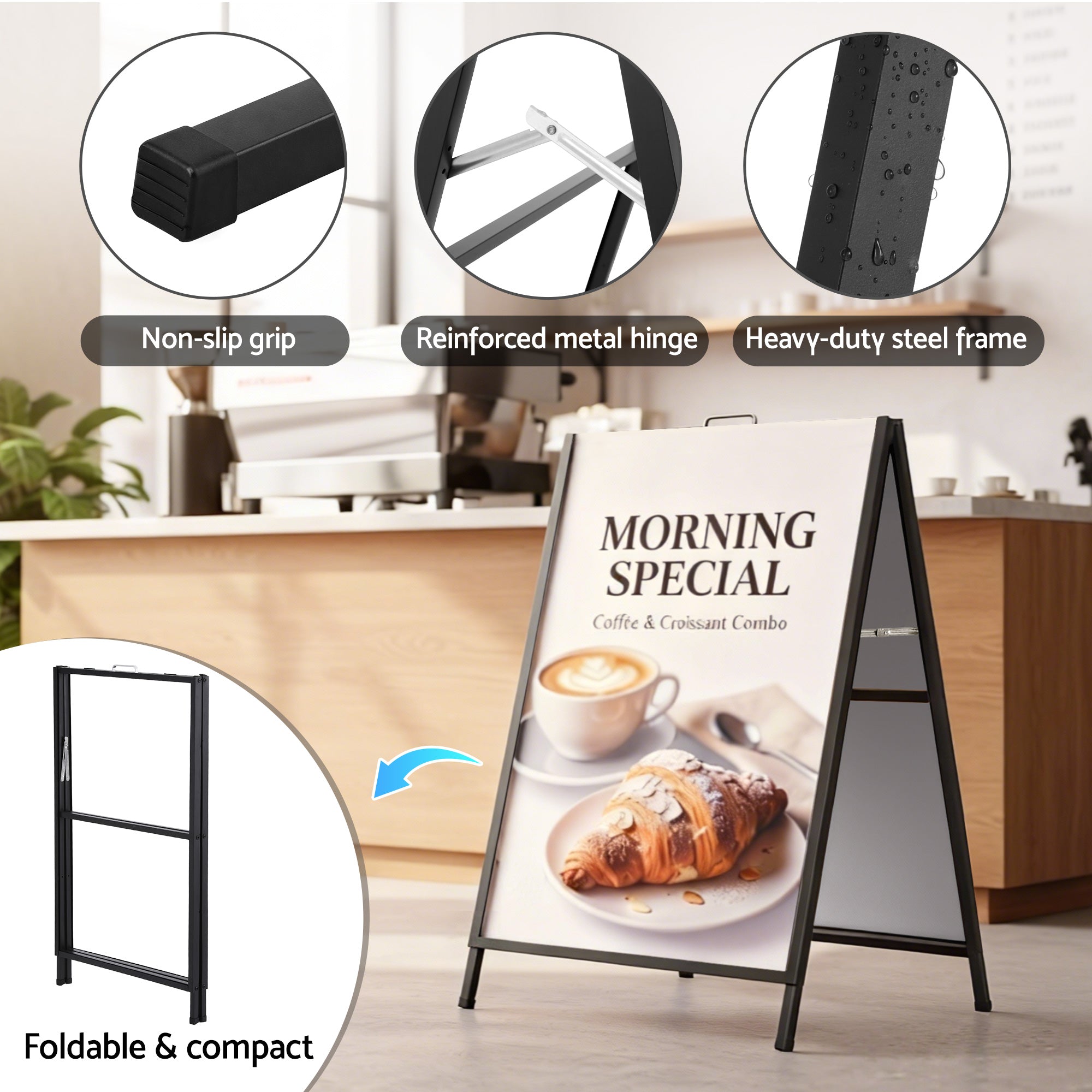 A1 Frame Sign Stand Double Sided Poster Display Board Outdoor Advertising 60x90cm-Commercial > Commercial Others > Office Supplies-PEROZ Accessories