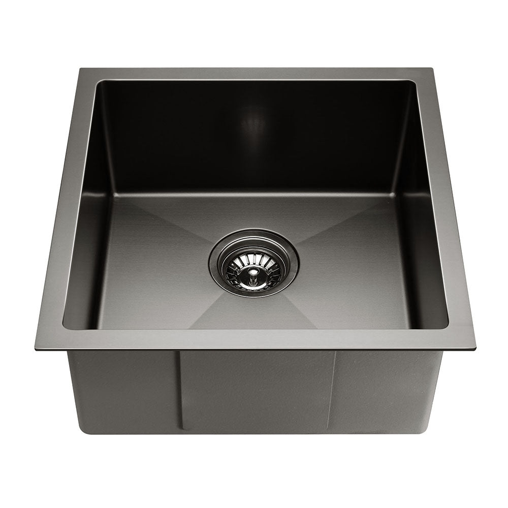 Cefito Kitchen Sink 44X44CM Stainless Steel Basin Single Bowl Black-Furniture > Dining > Kitchen Sinks-PEROZ Accessories