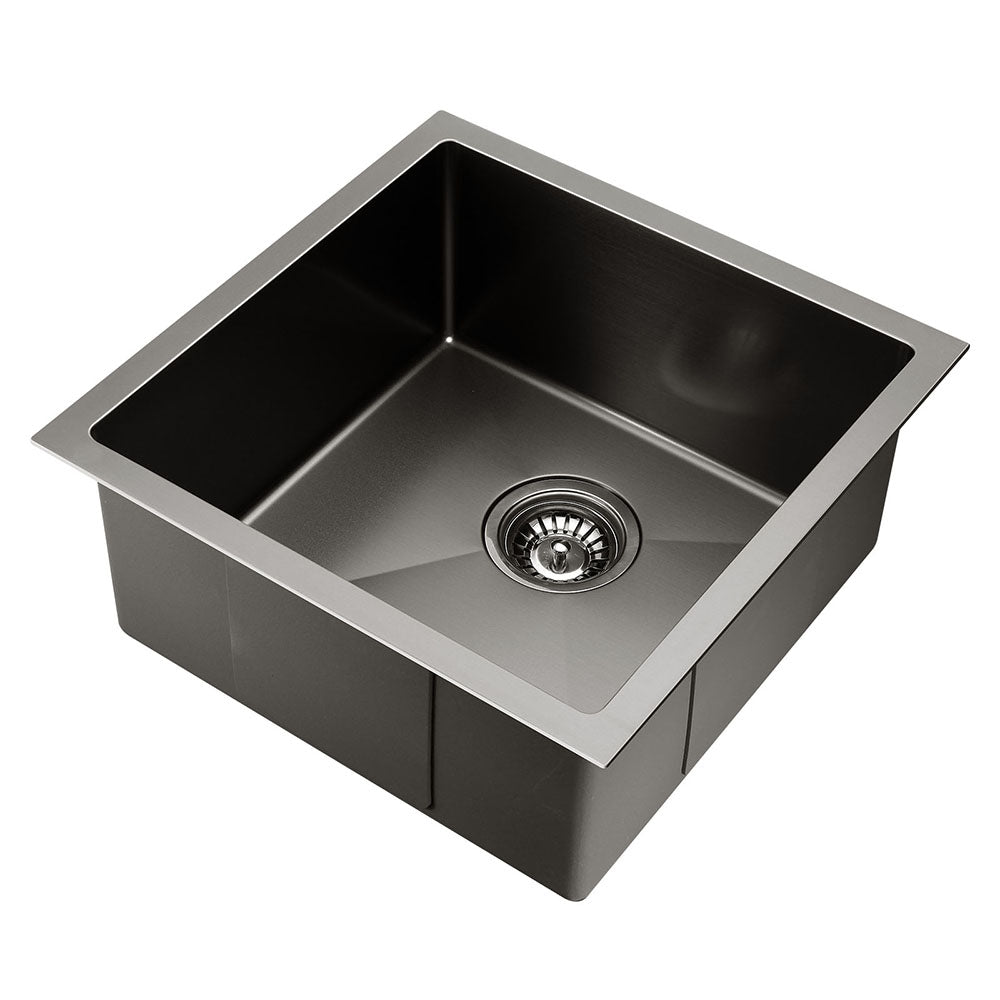 Cefito Kitchen Sink 44X44CM Stainless Steel Basin Single Bowl Black-Furniture > Dining > Kitchen Sinks-PEROZ Accessories