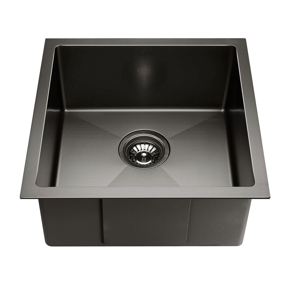 Cefito Kitchen Sink 51X45CM Stainless Steel Basin Single Bowl Black-Furniture > Dining > Kitchen Sinks-PEROZ Accessories