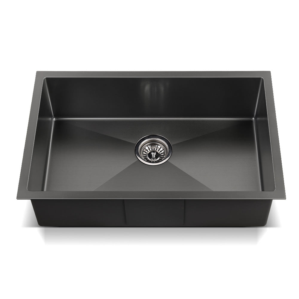 Cefito Kitchen Sink 70X45CM Stainless Steel Basin Single Bowl Black-Furniture > Dining > Kitchen Sinks-PEROZ Accessories