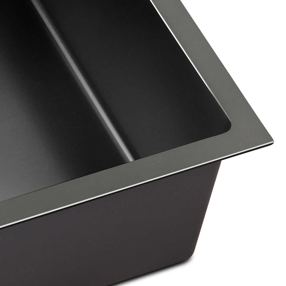 Cefito Kitchen Sink 70X45CM Stainless Steel Basin Single Bowl Black-Furniture > Dining > Kitchen Sinks-PEROZ Accessories