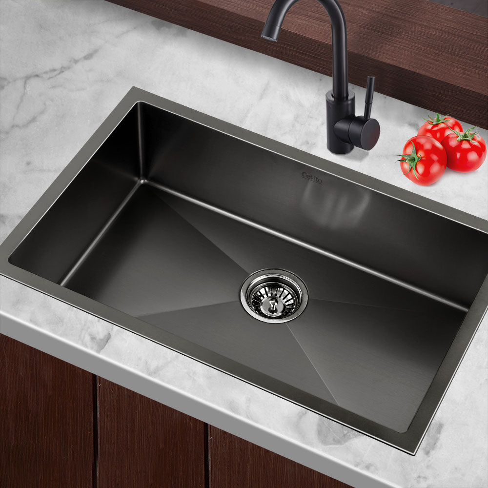 Cefito Kitchen Sink 70X45CM Stainless Steel Basin Single Bowl Black-Furniture > Dining > Kitchen Sinks-PEROZ Accessories