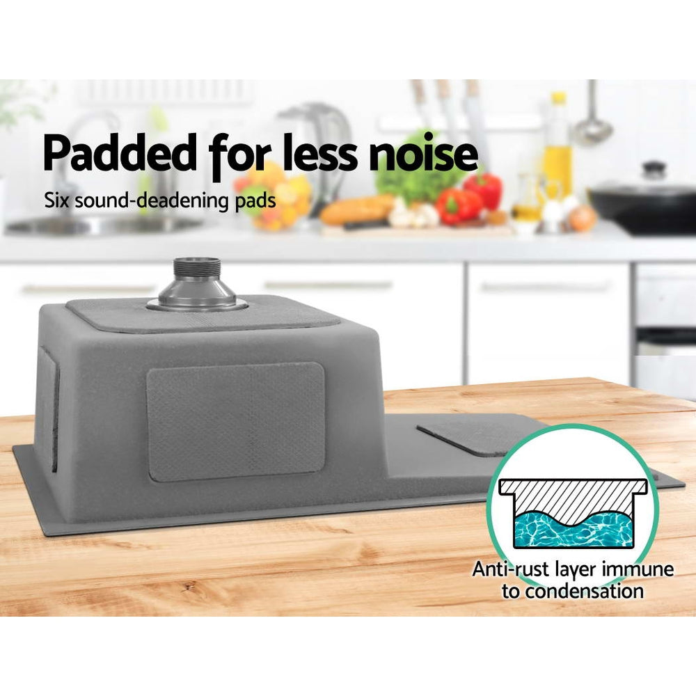 Cefito Kitchen Sink 75X45CM Stainless Steel Basin Single Bowl Black-Furniture > Dining > Kitchen Sinks-PEROZ Accessories