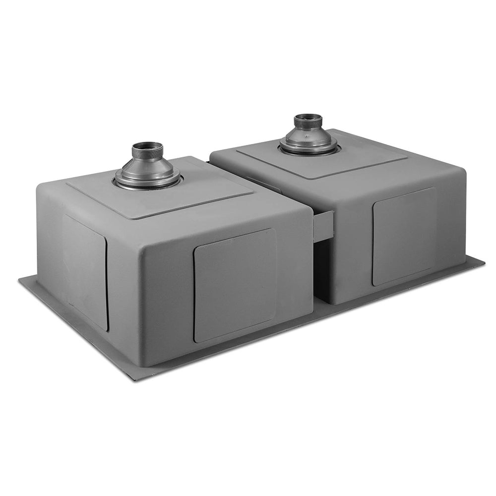 Cefito Kitchen Sink 77X45CM Stainless Steel Basin Double Bowl Black-Furniture > Bathroom > Sinks-PEROZ Accessories